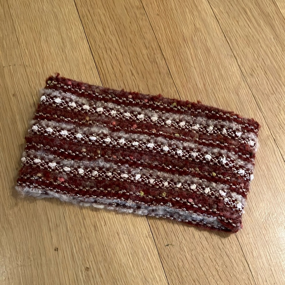 Free People Striped Knit Headband in Red and White